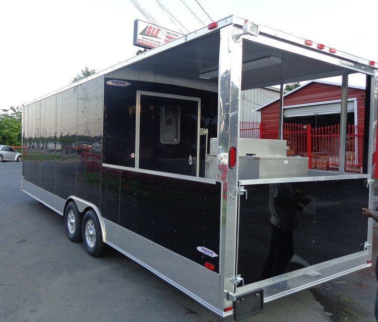 BBQ Concession Trailer 8.5′ x 26′ Black BBQ Catering Smoker Vending — photo 4