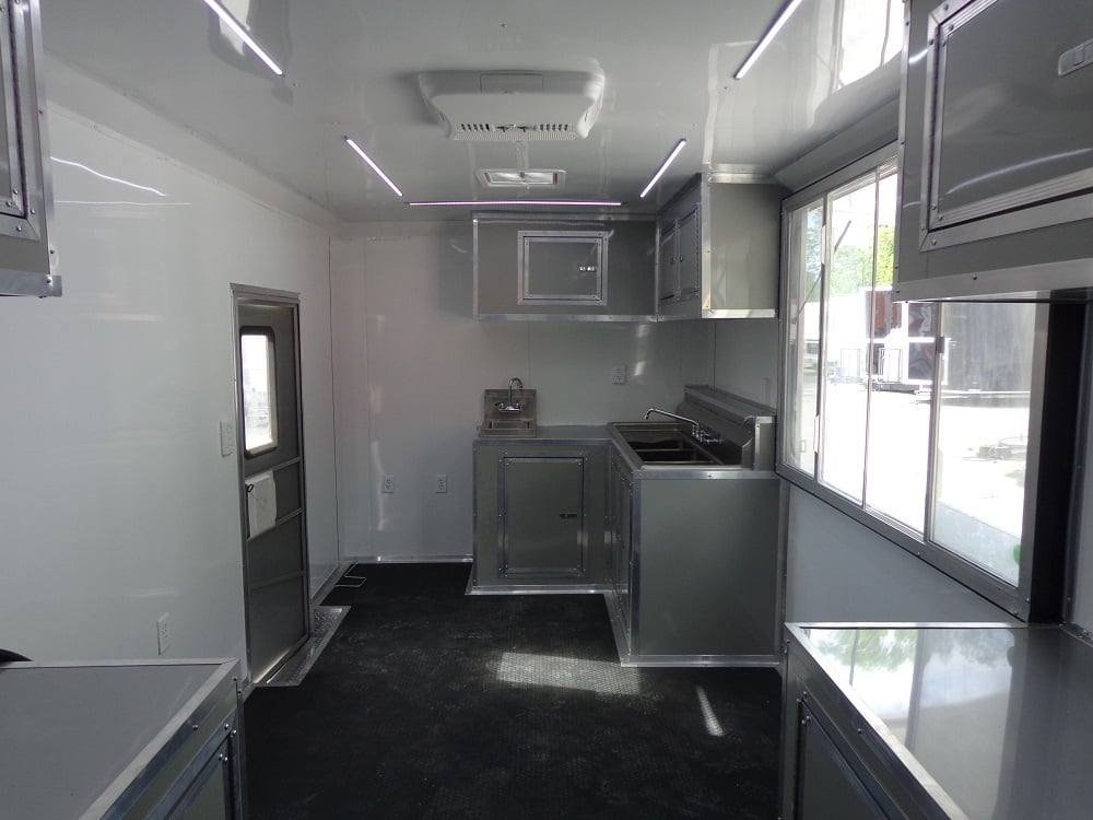 8.5′ x 26′ Dove Grey Flat Nose Concession Food Trailer — photo 11