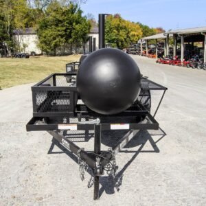 330 gallon stick burner smoker with wood cage and firebox - view 2