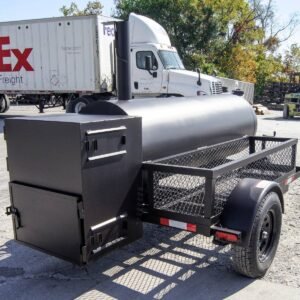 330 gallon stick burner smoker with wood cage and firebox - view 4