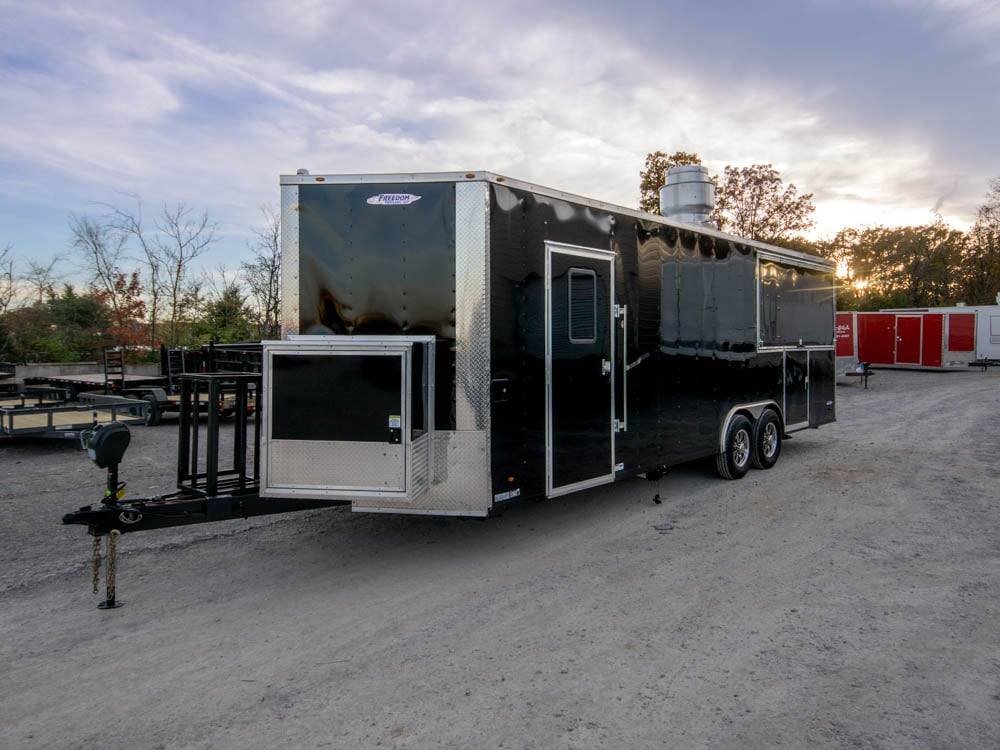 8.5′ x 26′ Black BBQ Vending Porch Style Concession Trailer — photo 3