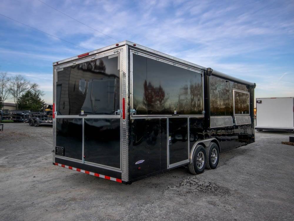 8.5′ x 26′ Black BBQ Vending Porch Style Concession Trailer — photo 6