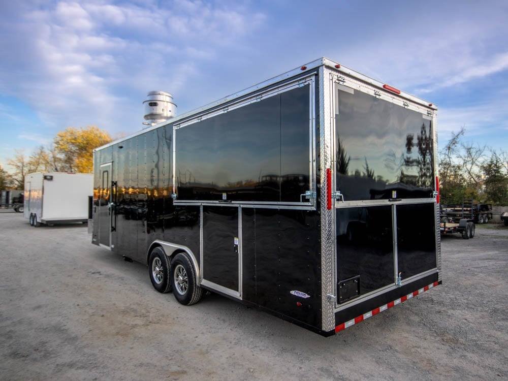 8.5′ x 26′ Black BBQ Vending Porch Style Concession Trailer — photo 7