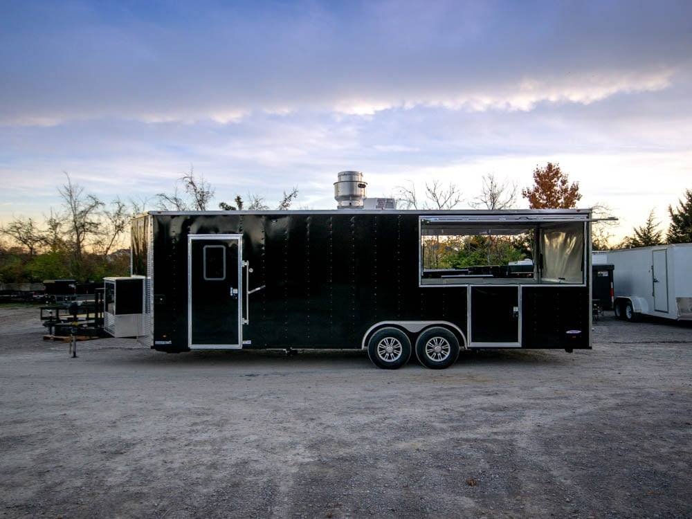 8.5′ x 26′ Black BBQ Vending Porch Style Concession Trailer — photo 11