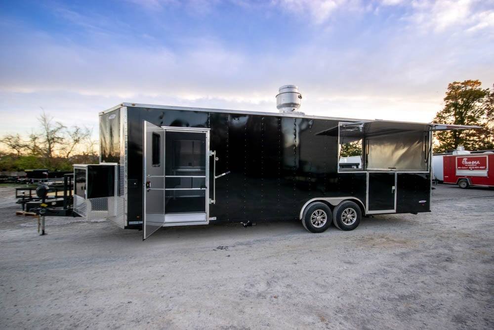 8.5′ x 26′ Black BBQ Vending Porch Style Concession Trailer — photo 12