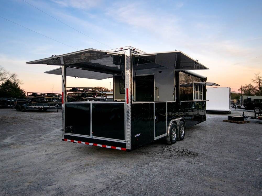 8.5′ x 26′ Black BBQ Vending Porch Style Concession Trailer — photo 14