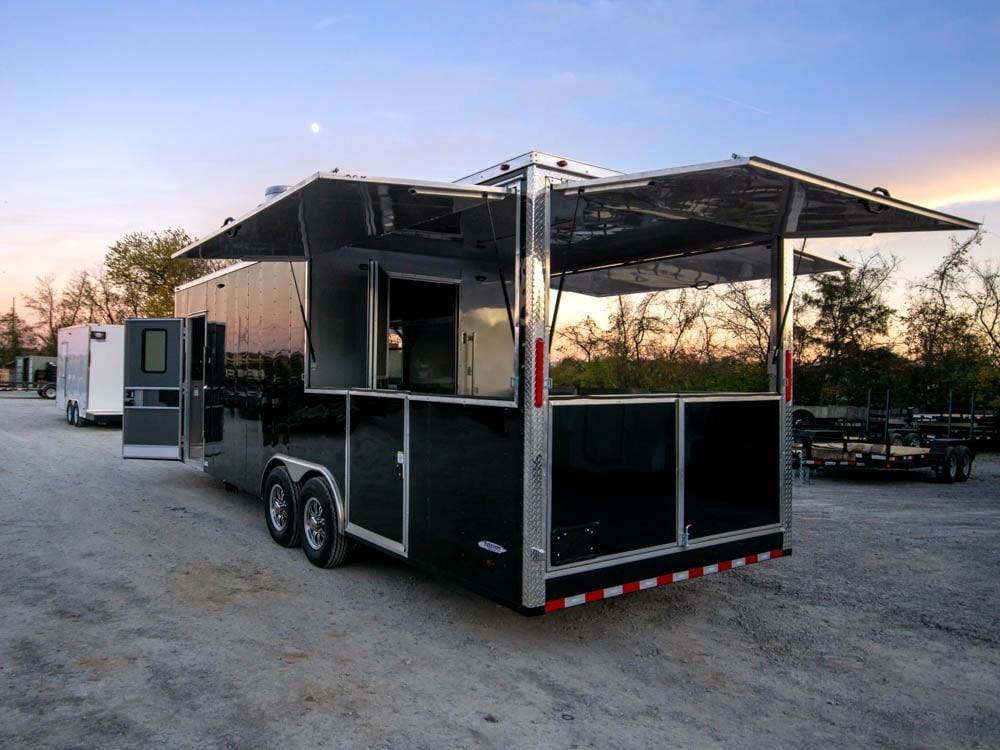 8.5′ x 26′ Black BBQ Vending Porch Style Concession Trailer — photo 15