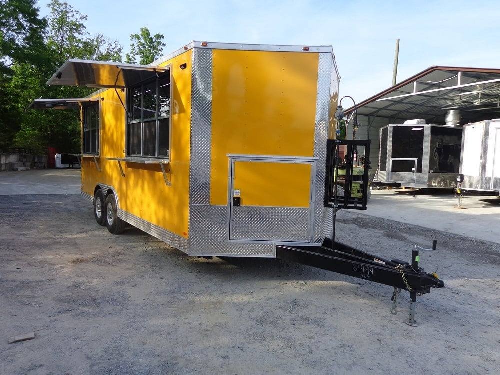 8.5′ x 20′ Penske Yellow Concession Food Trailer With Appliances — photo 2
