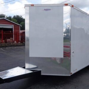 8.5 x 16 White Kitchen Trailer with fridge platform and marquee windows - view 15