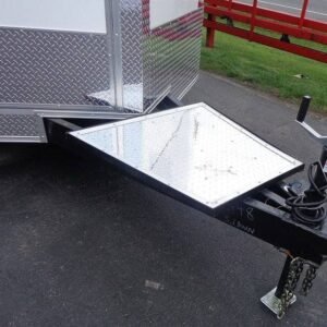 8.5 x 16 White Kitchen Trailer with fridge platform and marquee windows - view 9