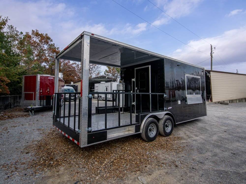 8.5′ x 22′ Black BBQ Concession Trailer with Appliances — photo 3