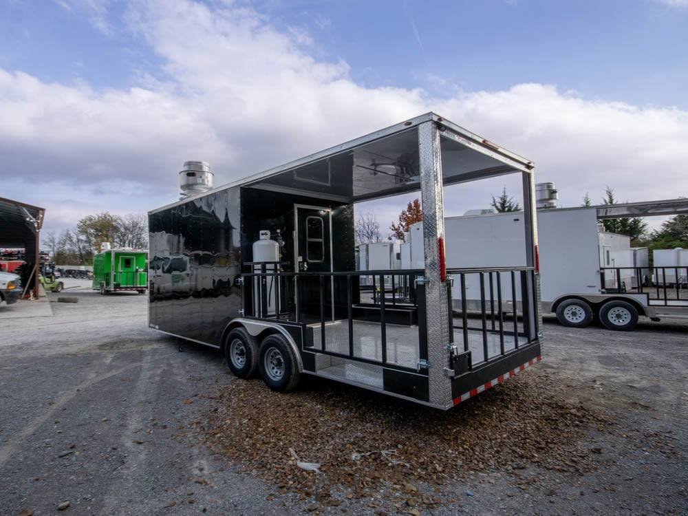 8.5′ x 22′ Black BBQ Concession Trailer with Appliances — photo 2