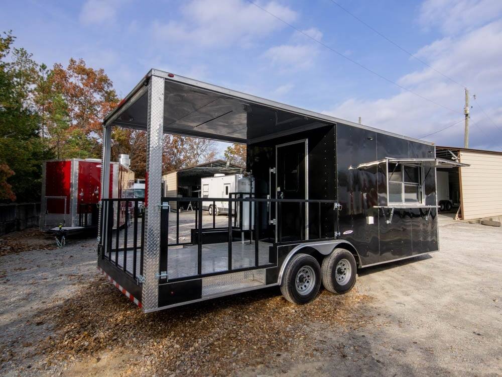 8.5′ x 22′ Black BBQ Concession Trailer with Appliances — photo 9