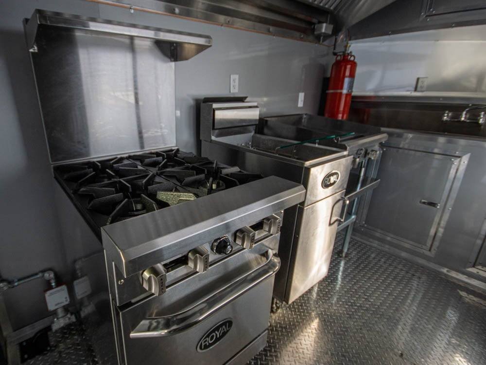 8.5′ x 22′ Black BBQ Concession Trailer with Appliances — photo 10