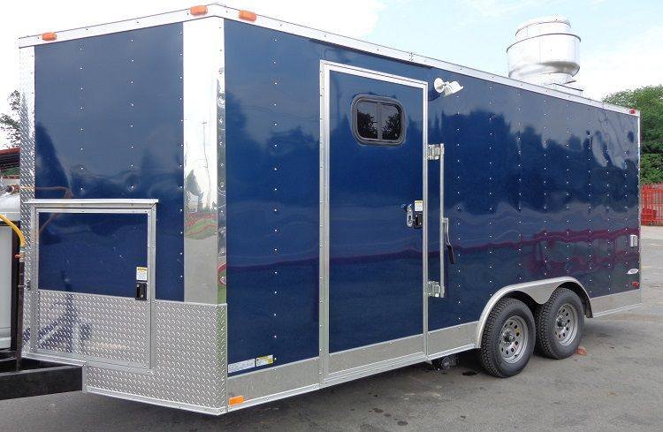 Concession Trailer 8.5′ x 17′ (Blue) Catering Enclosed Food Cart — photo 4