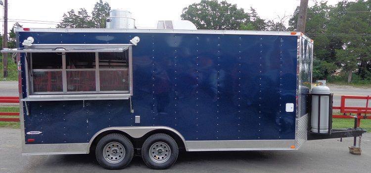 Concession Trailer 8.5′ x 17′ (Blue) Catering Enclosed Food Cart — photo 5