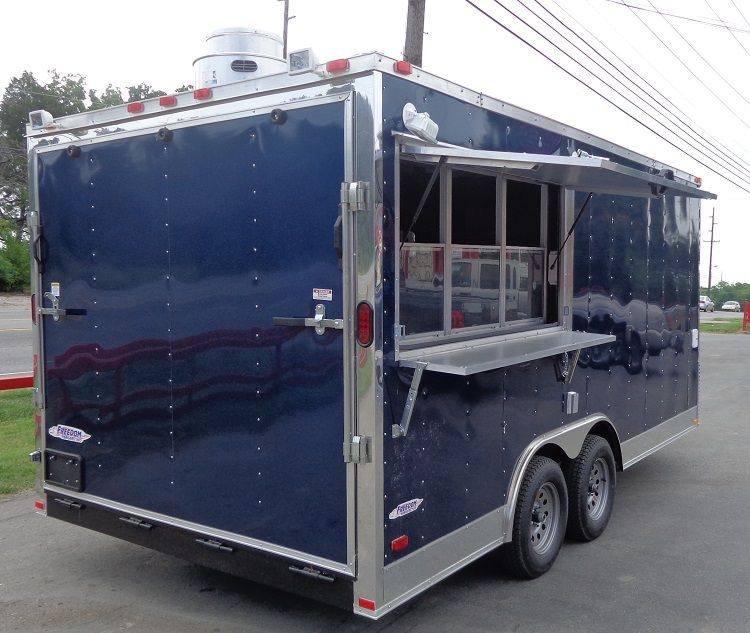 Concession Trailer 8.5′ x 17′ (Blue) Catering Enclosed Food Cart — photo 7