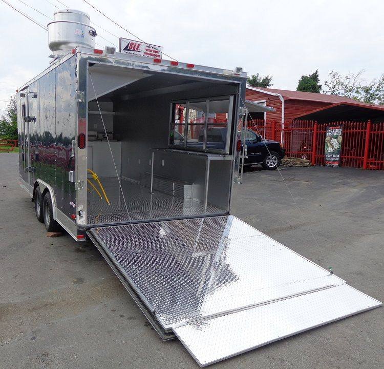 Concession Trailer 8.5′ x 17′ (Blue) Catering Enclosed Food Cart — photo 15