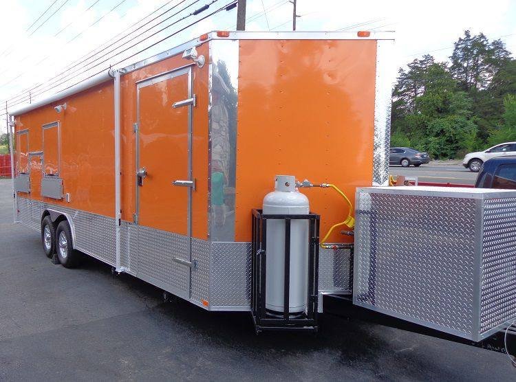 Concession Trailer 8.5′ x 24′ (Orange) Event Kitchen Catering Food BBQ Restroom — photo 4