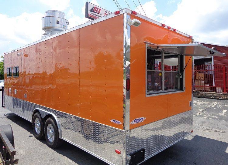 Concession Trailer 8.5′ x 24′ (Orange) Event Kitchen Catering Food BBQ Restroom — photo 10