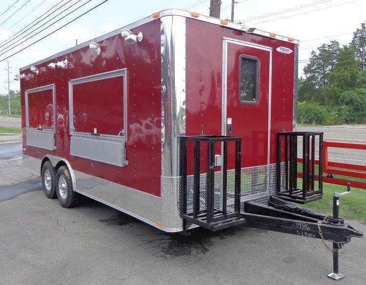 Concession Trailer 8.5′ x 20′ Red – Custom Enclosed Event Food Kitchen — photo 13