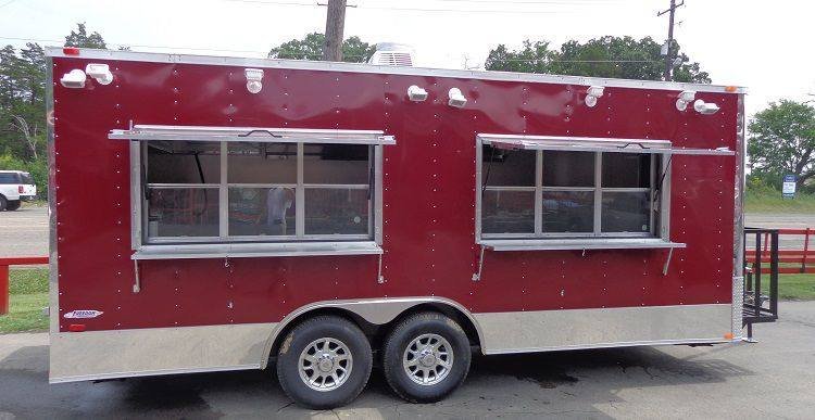 Concession Trailer 8.5′ x 20′ Red – Custom Enclosed Event Food Kitchen — photo 3