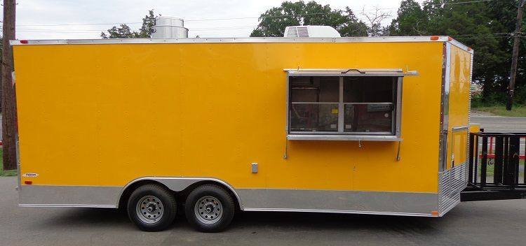 Concession Trailer 8.5′ x 20′ (Yellow) Enclosed Vending Food Custom — photo 2