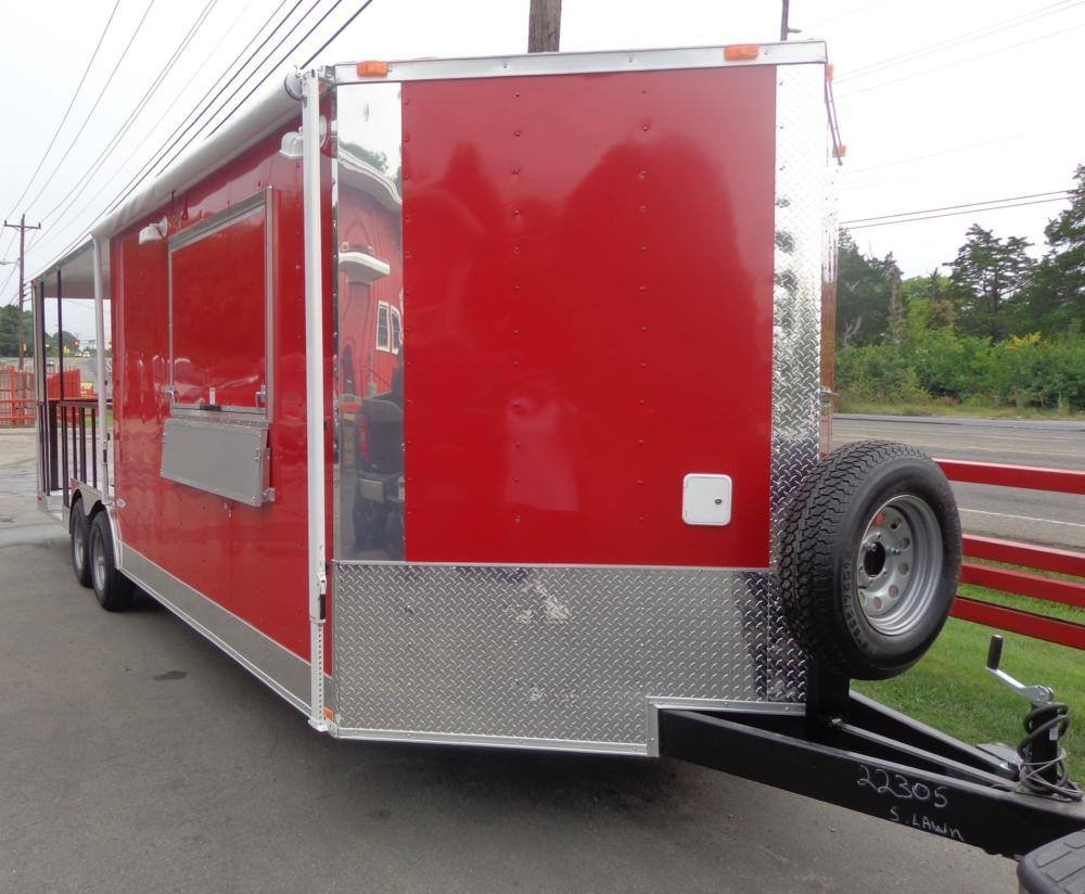Concession Trailer 8.5′ x 24′ Red – BBQ Event Food Catering — photo 2
