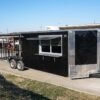 8.5 x 24 Black Awning Trailer with full 24-foot awning and porch