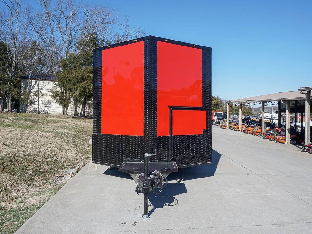 8.5 x 20 Red V-Nose Concession with Blackout Trim Vending — photo 2