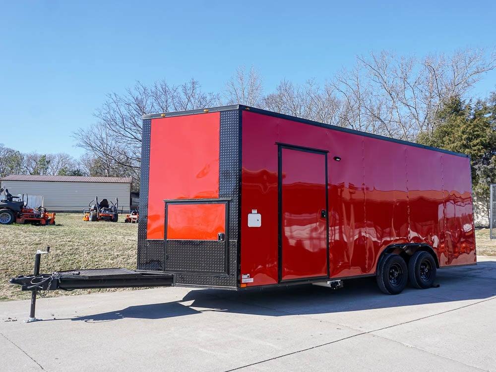 8.5 x 20 Red V-Nose Concession with Blackout Trim Vending — photo 3