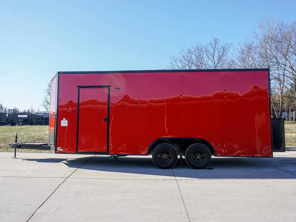8.5 x 20 Red V-Nose Concession with Blackout Trim Vending — photo 4