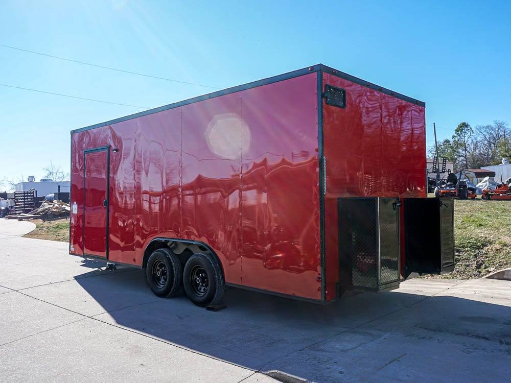 8.5 x 20 Red V-Nose Concession with Blackout Trim Vending — photo 5