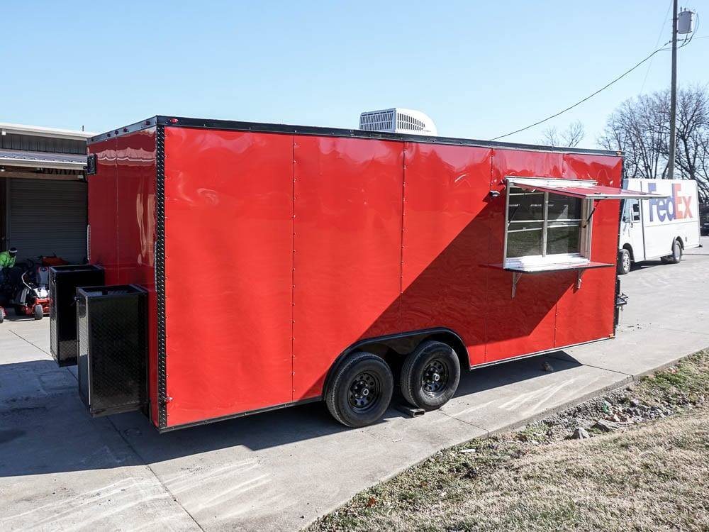 8.5 x 20 Red V-Nose Concession with Blackout Trim Vending — photo 8