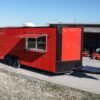 8.5 x 20 v-nose concession trailer in red with blackout trim