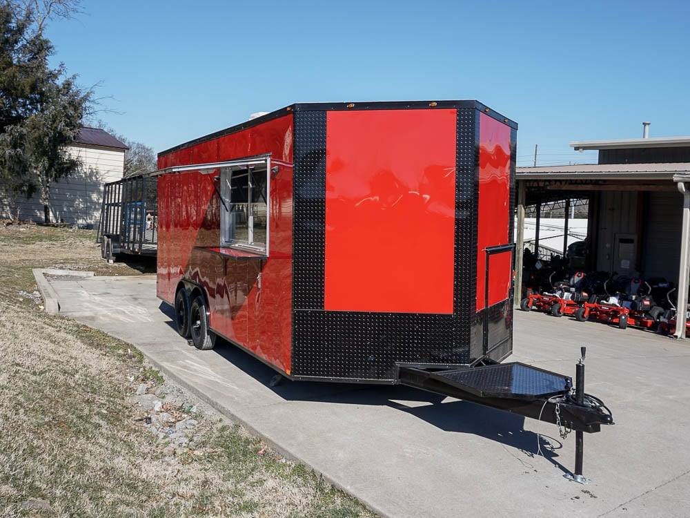 8.5 x 20 Red V-Nose Concession with Blackout Trim Vending — photo 10