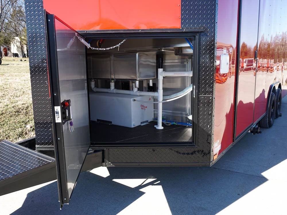8.5 x 20 Red V-Nose Concession with Blackout Trim Vending — photo 13