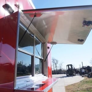 8.5 x 22 BBQ concession trailer red with 8-foot porch - view 8