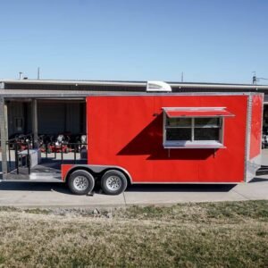 8.5 x 22 BBQ concession trailer red with 8-foot porch - view 10