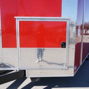 8.5 x 22 BBQ concession trailer red with 8-foot porch - view 12