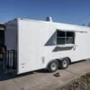 8.5 x 20 White Vending Trailer with 7-foot commercial grease hood
