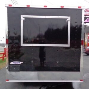 8.5 x 16 Black Event Trailer with glass serving and flip-down windows - view 10