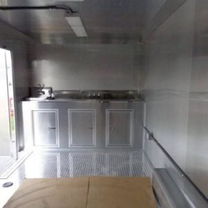 8.5 x 16 Black Event Trailer with glass serving and flip-down windows - view 13