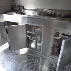 8.5 x 16 Black Event Trailer with glass serving and flip-down windows - view 12