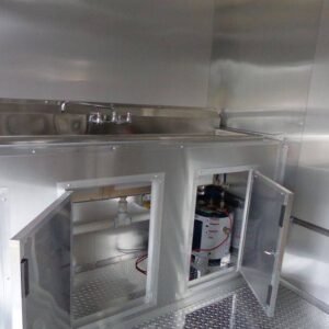 8.5 x 16 Black Event Trailer with glass serving and flip-down windows - view 14