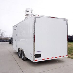 8.5 x 18 White Custom Trailer with 8-foot commercial grease hood - view 7