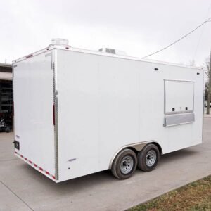 8.5 x 18 White Custom Trailer with 8-foot commercial grease hood - view 9