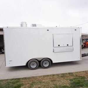8.5 x 18 White Custom Trailer with 8-foot commercial grease hood - view 10