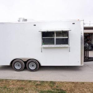 8.5 x 18 White Custom Trailer with 8-foot commercial grease hood - view 12