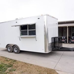 Concession Trailer 8.5x18 White Custom- Event Catering